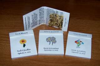 104 Personalized Wedding Matchbook Seed Packet Favors  