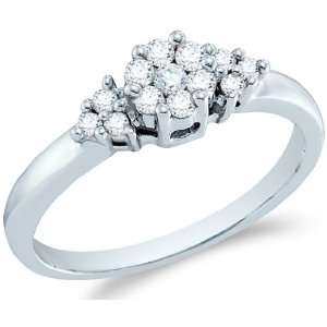   Three 3 Stone Style Round Cut Diamond Engagement Ring 5mm (1/4 cttw