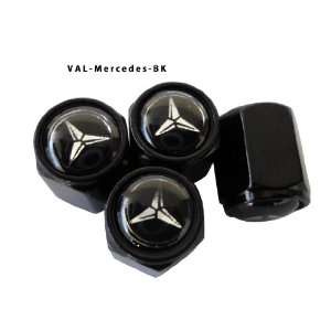 AGT Aluminum Black Valve Caps Tire Cap Stem for Mercedes Wheels (Pack 