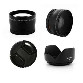 Wide Angle and Telephoto Lens Kit 58mm for Canon EOS Digital Rebel T1i 