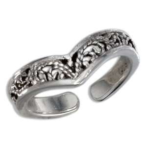  Sterling Silver Filigree Toe Ring Jewelry