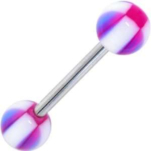  Purple Intersection Barbell Tongue Ring Jewelry