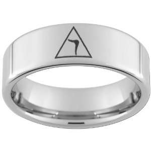  8mm Tungsten Carbide Freeemason Masonic Ring size 13.5 
