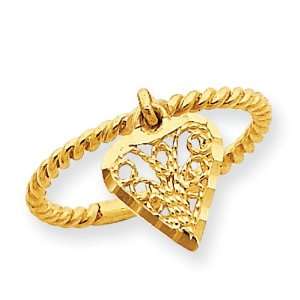  14k Dangle Heart Ring Jewelry