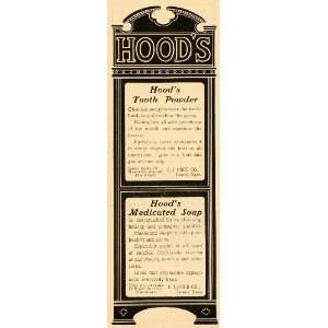 1901 Vintage Ad Hoods Tooth Powder Medicated Soap   Original Print Ad