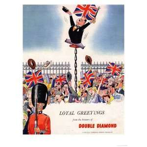  Double Diamond Coronation Union Jack Flags, UK, 1953 