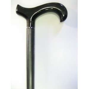 Carbon Fiber Mesh Grey Walking Cane. One Section with Derby Handle 