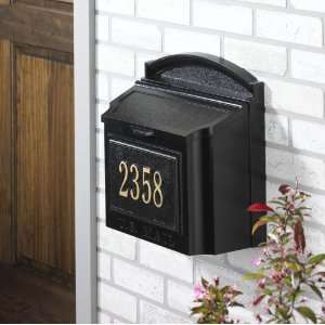   Black Wall Mount Mailbox   Whitehall Wall Mailbox