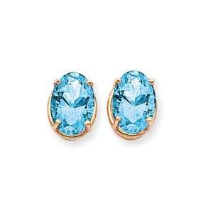  14k 14x10mm Oval Blue Topaz Earrings West Coast Jewelry Jewelry