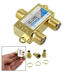  Splitter 2 Way Catv Coaxial Cable Connector Gold Tone 