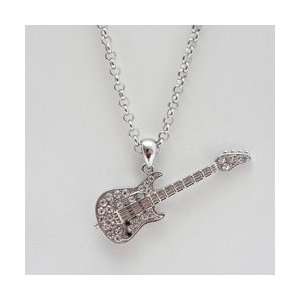   Crystal Big and Bold Electric Guitar Charm and Chain 