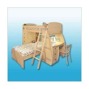   Twin Wood Space Saver with Desk, Chest and Ladder Furniture & Decor