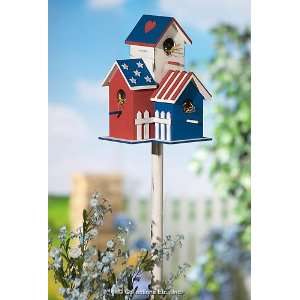  Patriotic Birdhouse Lawn Stake 
