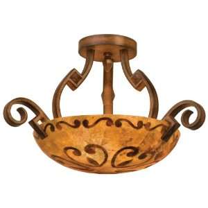   Wrought Iron Semi Flush Ceiling Fixture From the Ibiza Collection 4269
